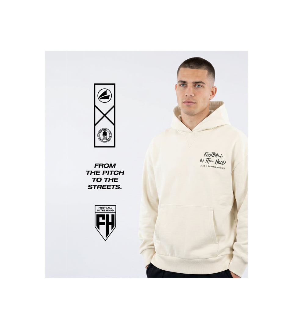 Ruhrindustries x Jako Hoodie - Football in the Hood - Off White